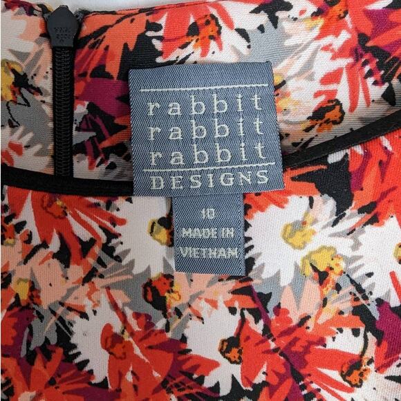 Rabbit Rabbit Rabbit 1/4 Sleeve Floral Sheath Midi Dress Size 10 - Picture 7 of 9